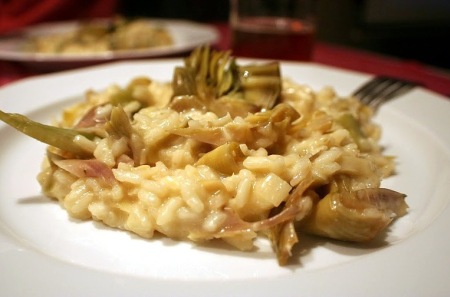 Risotto birra carciofi taleggio di bufala