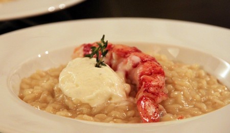 Risotto all'astice con gelato di crescenza e timo