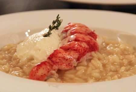 risotto all'astice con gelato di burrata